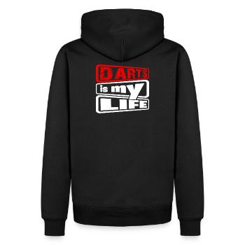 Dart, Darts c’est ma vie 2 - Sweat à capuche Premium bio Homme - noir - Dos - Nico (187cm)