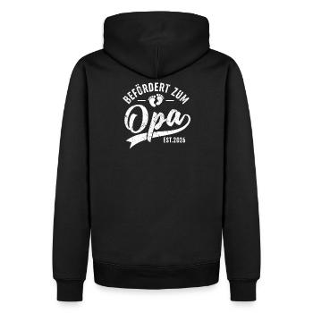 Promu grand-père 2026 | Cadeau de grand-père - Sweat à capuche Premium bio Homme - noir - Dos - Nico (187cm)