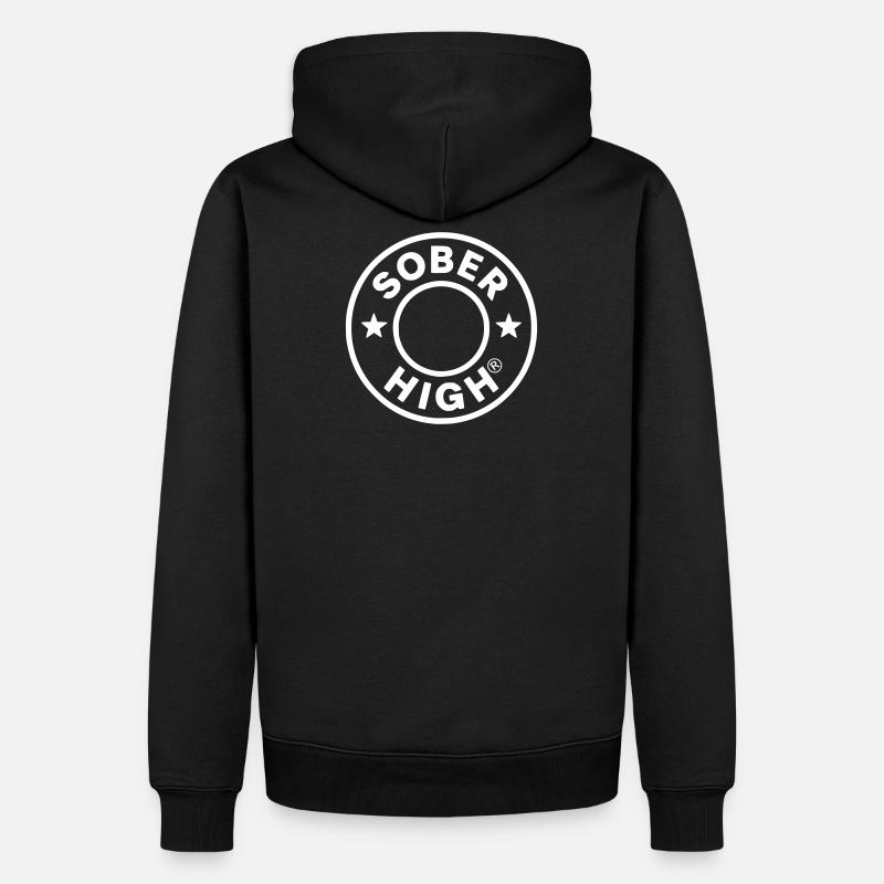 Vivre proprement. Sentir-vous défoncé. Soberhigh. - Sweat à capuche Premium bio Homme - noir