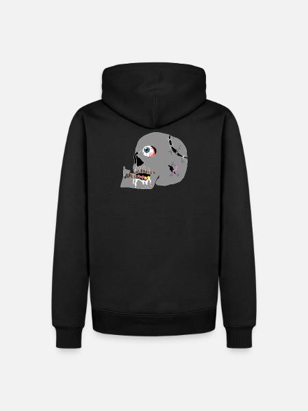 Schädel - Männer Premium Bio Hoodie - Schwarz