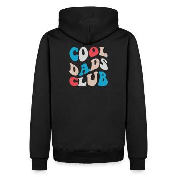 Cadeau Papa du Club des Pères Cool 2026 - Sweat à capuche Premium bio Homme - noir - Dos - Nico (187cm)