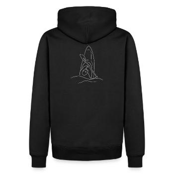 Kajaker in Wildwasserboot  - Männer Premium Bio Hoodie - Schwarz - Hinten - Nico (187cm)