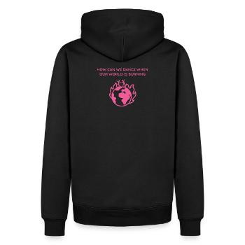 COMMENT DANSER ALORS QUE LE MONDE BRÛLE EN ROSE - Sweat à capuche Premium bio Homme - noir - Dos - Nico (187cm)