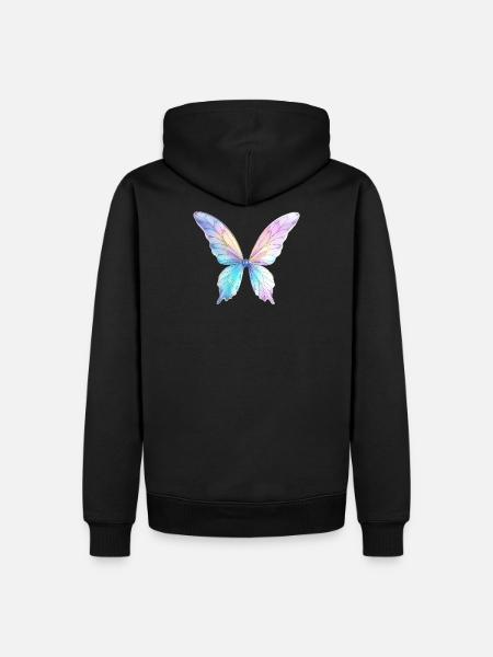 Feenflügel Design - Männer Premium Bio Hoodie - Schwarz