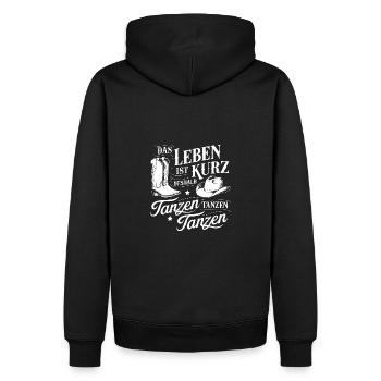 Das Leben ist kurz - nutze es zum Tanzen - Männer Premium Bio Hoodie - Schwarz - Hinten - Nico (187cm)
