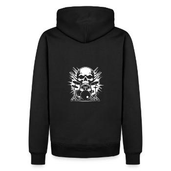 Batteur de batterie détruisant le silence - Sweat à capuche Premium bio Homme - noir - Dos - Nico (187cm)