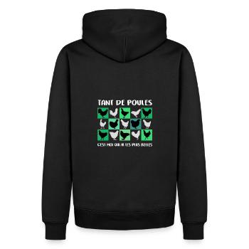 Les plus belles poules Graphique de poules - Sweat à capuche Premium bio Homme - noir - Dos - Nico (187cm)