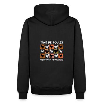 Les plus belles poules Graphique de poules - Sweat à capuche Premium bio Homme - noir - Dos - Nico (187cm)