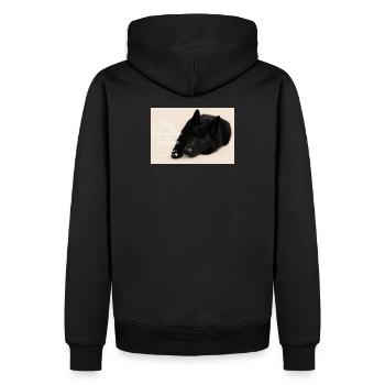 Bak - Männer Premium Bio Hoodie - Schwarz - Hinten - Nico (187cm)