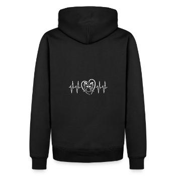 Kit de batterie avec Heart Line Rhythm Drummer Design - Sweat à capuche Premium bio Homme - noir - Dos - Nico (187cm)