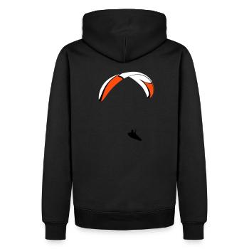 Paraglider XC - Männer Premium Bio Hoodie - Schwarz - Hinten - Nico (187cm)