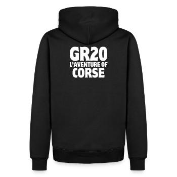 Korsika, Insel der Schönheit, korsischer Stolz - Männer Premium Bio Hoodie - Schwarz - Hinten - Nico (187cm)