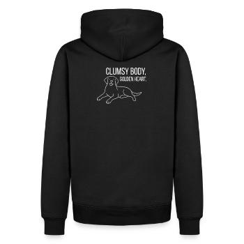 Labrador avec humour - Sweat à capuche Premium bio Homme - noir - Dos - Nico (187cm)