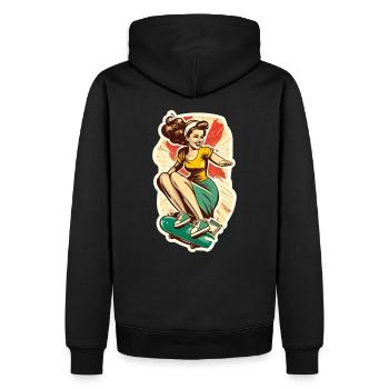 Skater Girl - Sweat à capuche Premium bio Homme - noir - Dos - Nico (187cm)