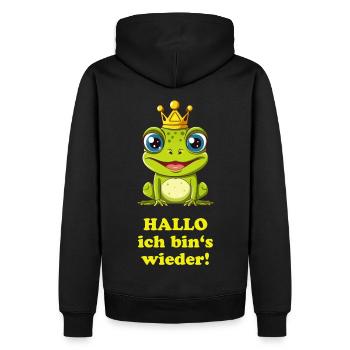 Der Froschkönig - hell - Männer Premium Bio Hoodie - Schwarz - Hinten - Nico (187cm)