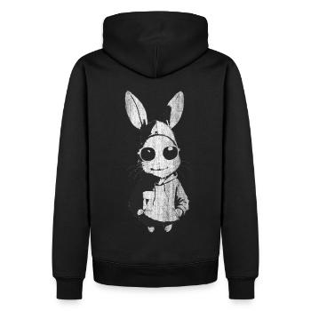 Lapin Cheeky Lapin de Pâques rétro - Sweat à capuche Premium bio Homme - noir - Dos - Nico (187cm)