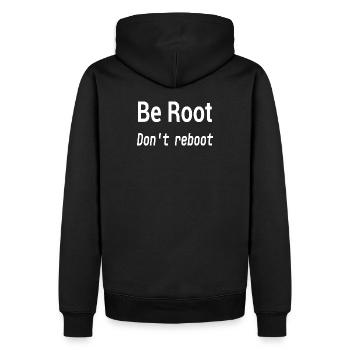 Be Root Don't Reboot – Geek-Humor - Männer Premium Bio Hoodie - Schwarz - Hinten - Nico (187cm)