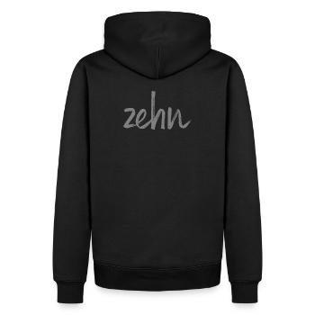 zehn 10 Geburtstag Geschenk Zahl - Männer Premium Bio Hoodie - Schwarz - Hinten - Nico (187cm)