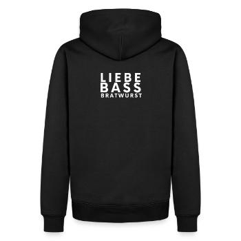 SCHRÜCKTIVAL - Männer Premium Bio Hoodie - Schwarz - Hinten - Nico (187cm)