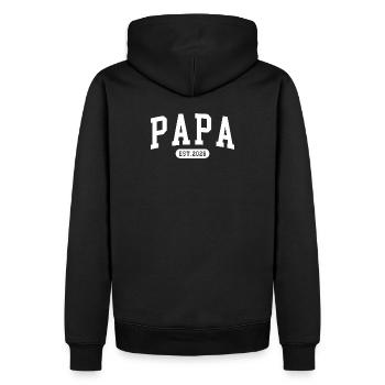 Papa Est. 2026 Père depuis 2026 Futur papa 2026 - Sweat à capuche Premium bio Homme - noir - Dos - Nico (187cm)