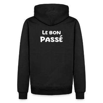 nostalgie passé - Sweat à capuche Premium bio Homme - noir - Dos - Nico (187cm)