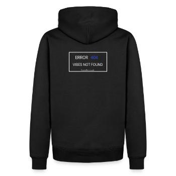 Vibes not found - Männer Premium Bio Hoodie - Schwarz - Hinten - Nico (187cm)