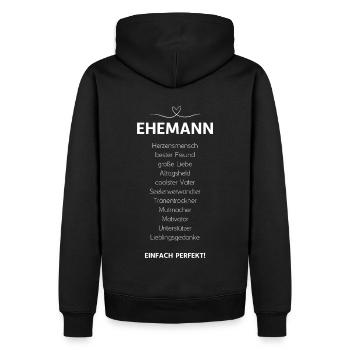 Liebeserklärung an deinen Ehemann. Liebesbeweis. - Männer Premium Bio Hoodie - Schwarz - Hinten - Nico (187cm)