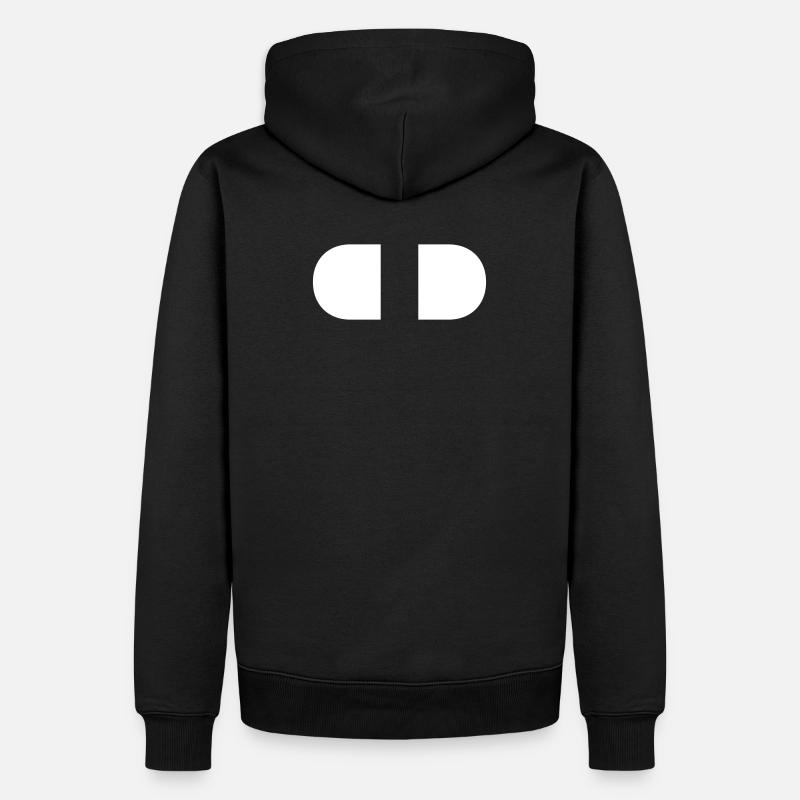 Manette-Split-Blanc - Sweat à capuche Premium bio Homme - noir