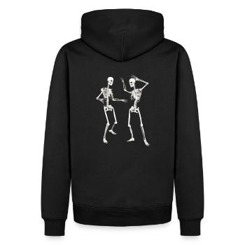 tanzende Skelette (DD) - Männer Premium Bio Hoodie - Schwarz - Hinten - Nico (187cm)
