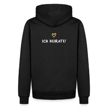 Ich heirate Herz gold Hochzeit Geschenk - Männer Premium Bio Hoodie - Schwarz - Hinten - Nico (187cm)