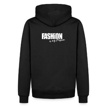 FASHION is my passion - Männer Premium Bio Hoodie - Schwarz - Hinten - Nico (187cm)