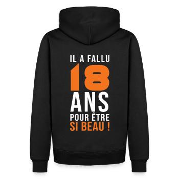 18 ans anniversaire 18 ans 18e anniversaire beau - Sweat à capuche Premium bio Homme - noir - Dos - Nico (187cm)