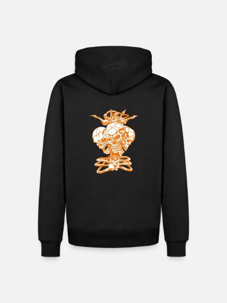 Skull Skeleton King Crown - Men’s Premium Organic Hoodie - black