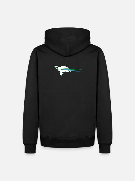 Thurgau Canton Outline with Wave - Men’s Premium Organic Hoodie - black