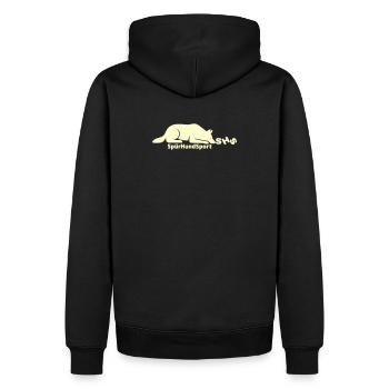 SHS Logo lemon - Männer Premium Bio Hoodie - Schwarz - Hinten - Nico (187cm)