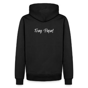 Frag Papa - Männer Premium Bio Hoodie - Schwarz - Hinten - Nico (187cm)