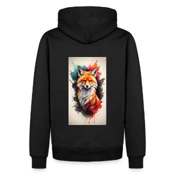 FoxUP - Sweat à capuche Premium bio Homme - noir - Dos - Nico (187cm)