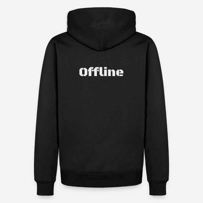 Offline - Männer Premium Bio Hoodie - Schwarz