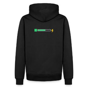energy - Men’s Premium Organic Hoodie - black - Back - Nico (187cm)