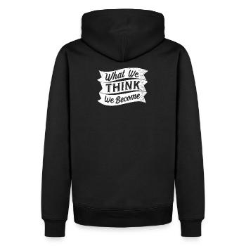 ce que nous pensons devenir - Sweat à capuche Premium bio Homme - noir - Dos - Nico (187cm)