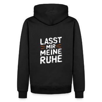 Lasst mir meine Ruhe - nicht stören - Männer Premium Bio Hoodie - Schwarz - Hinten - Nico (187cm)