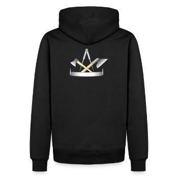 Charpentier, signe de guilde - Sweat à capuche Premium bio Homme - noir - Dos - Nico (187cm)