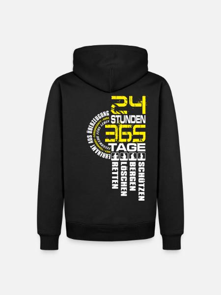 Feuerwehr - 24 Tage 365 Stunden - Männer Premium Bio Hoodie - Schwarz