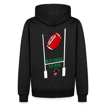 sport_rugby_design_35 - Männer Premium Bio Hoodie - Schwarz - Hinten - Nico (187cm)