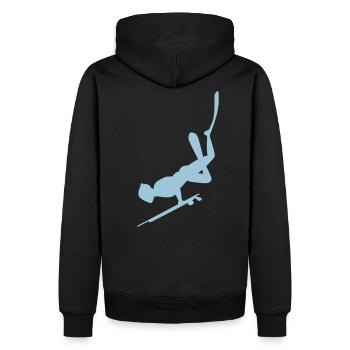 Unterwasserjäger - Männer Premium Bio Hoodie - Schwarz - Hinten - Nico (187cm)