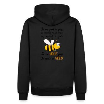 Abeille Vs Cycliste - Humour pour adepte du vélo - Sweat à capuche Premium bio Homme - noir - Dos - Nico (187cm)