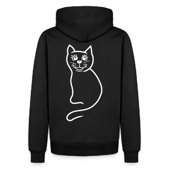 Chat silhouette animaux Chats Dame chat - Sweat à capuche Premium bio Homme - noir - Dos - Nico (187cm)