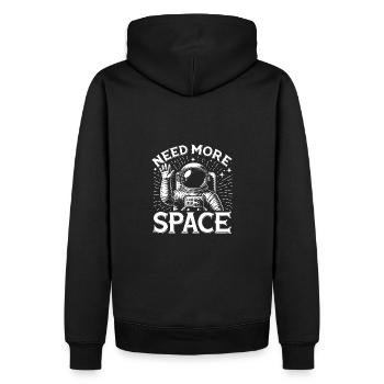 Ich brauche mehr Raum Freiraum Astronaut winkt - Männer Premium Bio Hoodie - Schwarz - Hinten - Nico (187cm)
