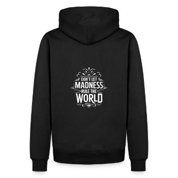 Arrêtez la folie - ne laissez pas la folie se reposer - Sweat à capuche Premium bio Homme - noir - Dos - Nico (187cm)