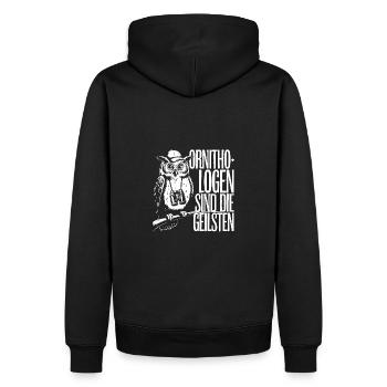 Ornithologen sind die Coolsten lustige Eule - Männer Premium Bio Hoodie - Schwarz - Hinten - Nico (187cm)